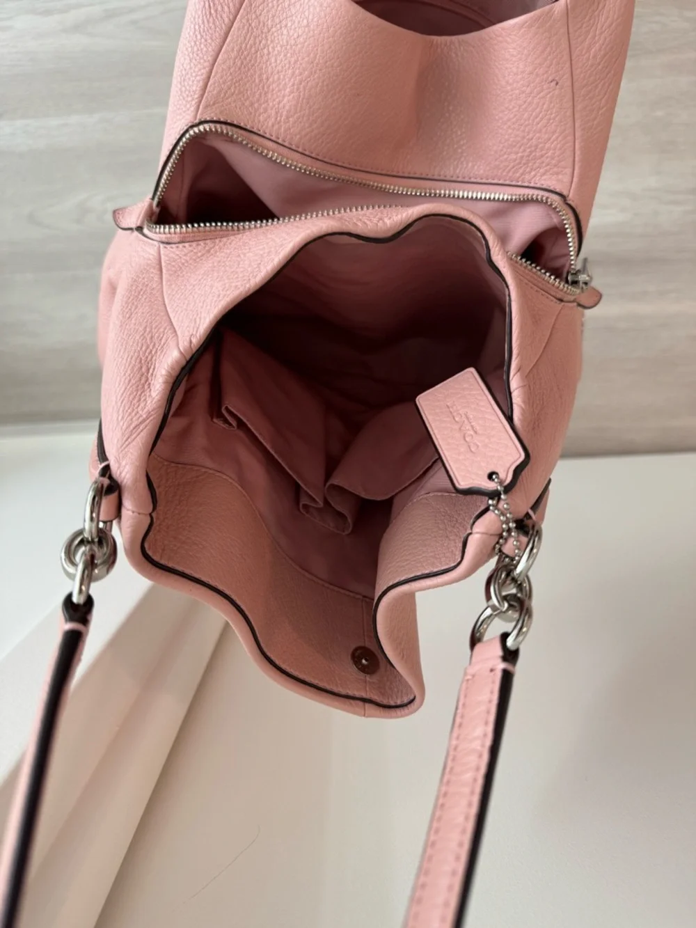 Coach Madison Soft Pebbled Leather Phoebe Bag - Blush Pink - Picture 5 of 5